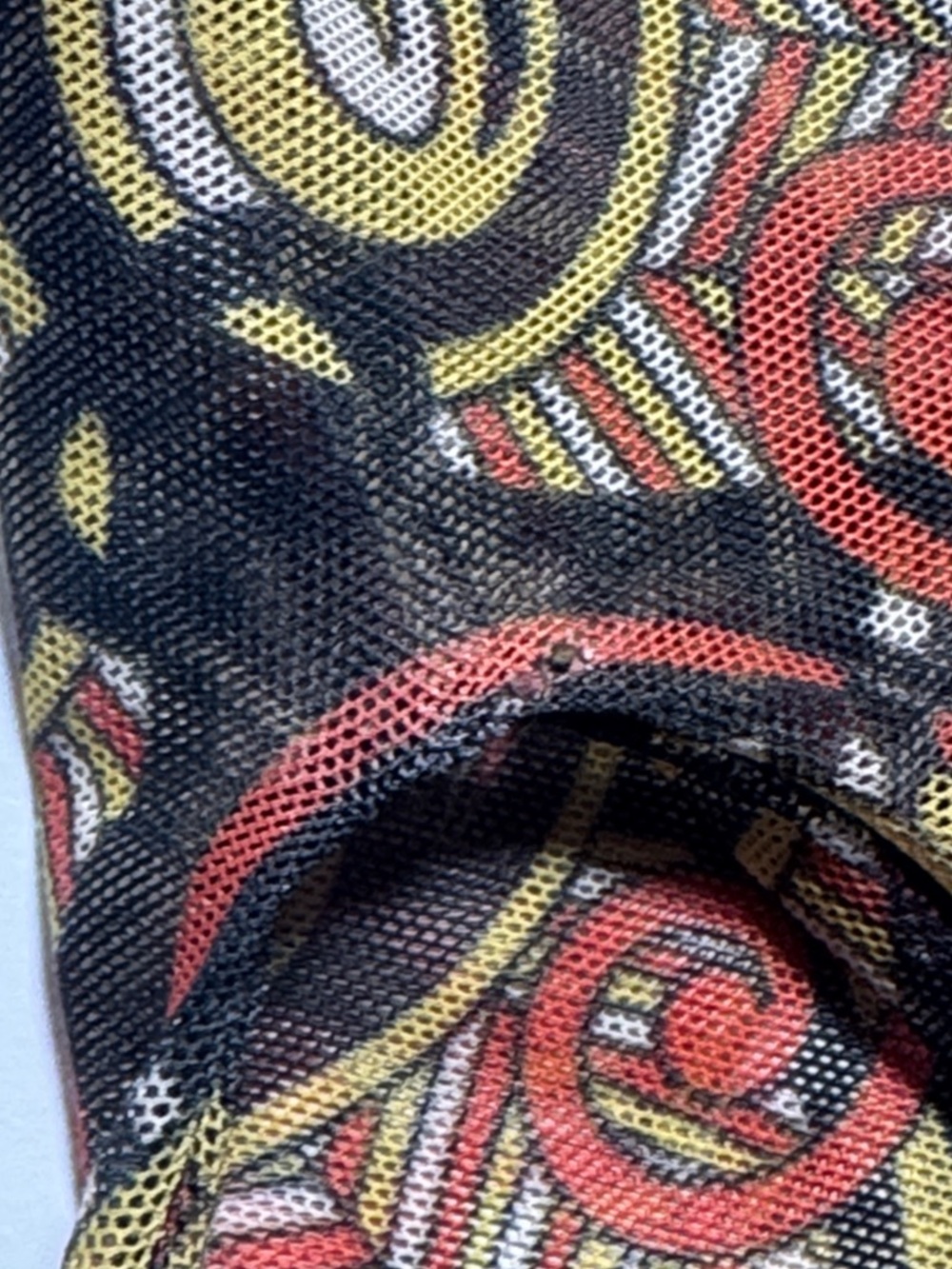 VINTAGE 90's Kaleidoscope Tribal Print Mesh Sheer Stretch Jumpsuit Cat Suit M - Picture 10 of 16